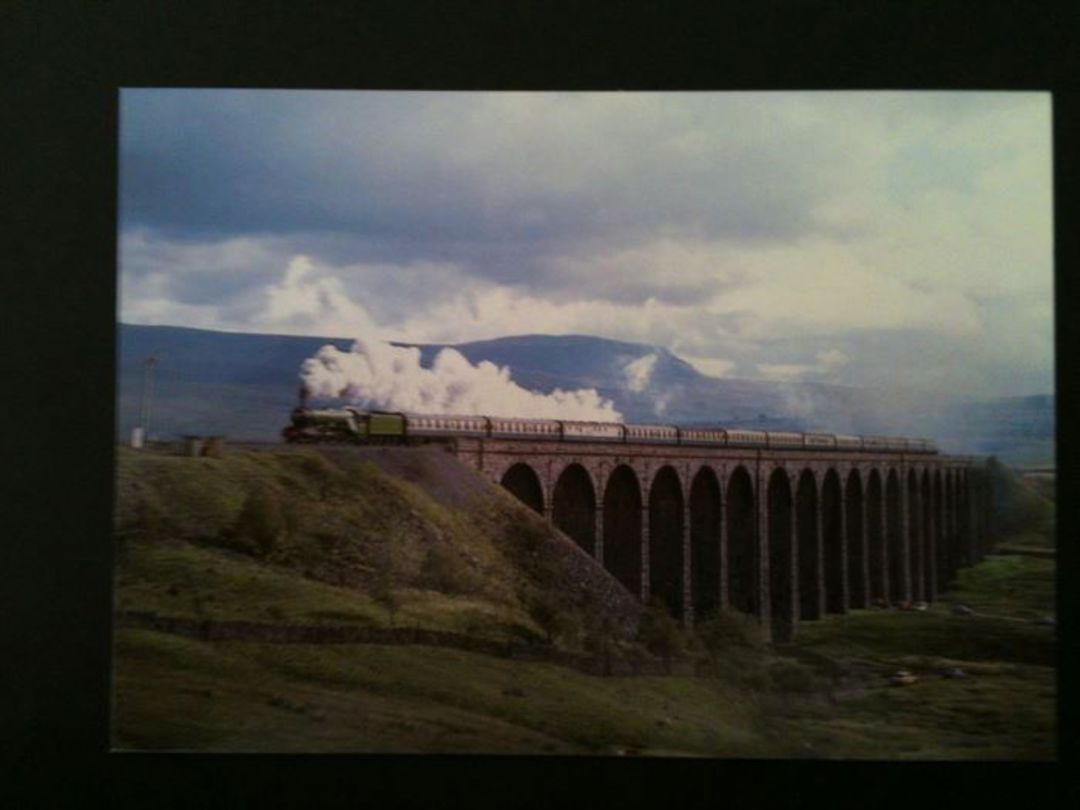 Modern Coloured Postcard of Flying Scotsman on Ribblehead Viaducr. - 440060 - Postcard image 0