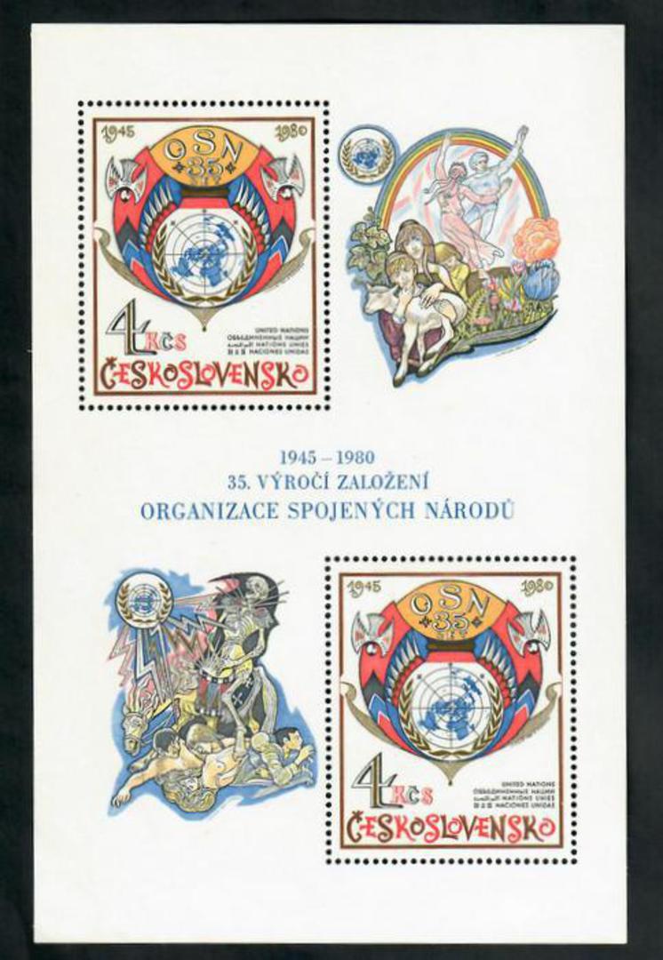 CZECHOSLOVAKIA 1980 35th Anniversary of the United Nations. Miniature sheet. - 50816 - UHM image 0