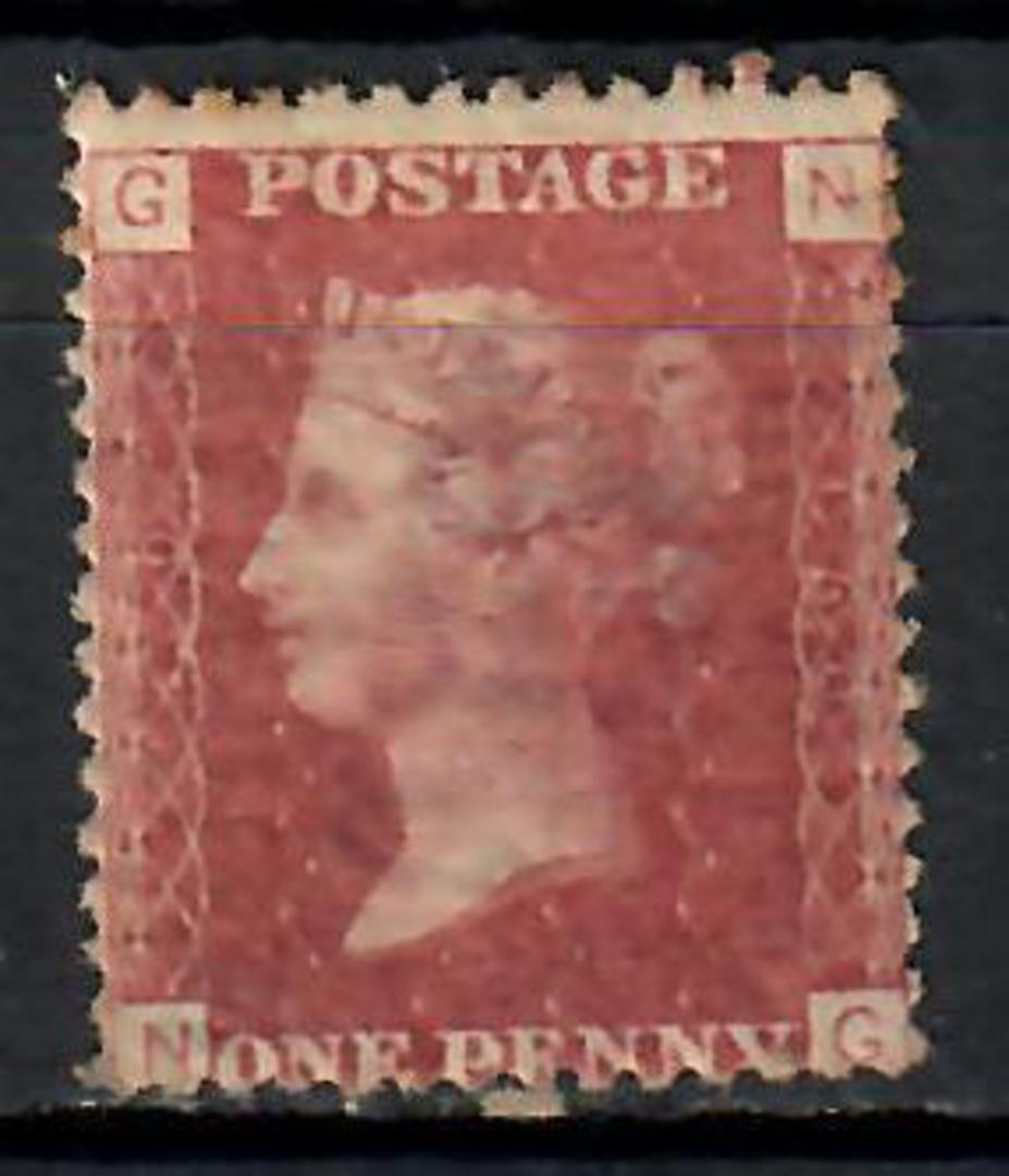 GREAT BRITAIN 1858 1d Red. Plate 160. Letters GNNG. Centered south. Good gum. - 74447 - Mint image 0