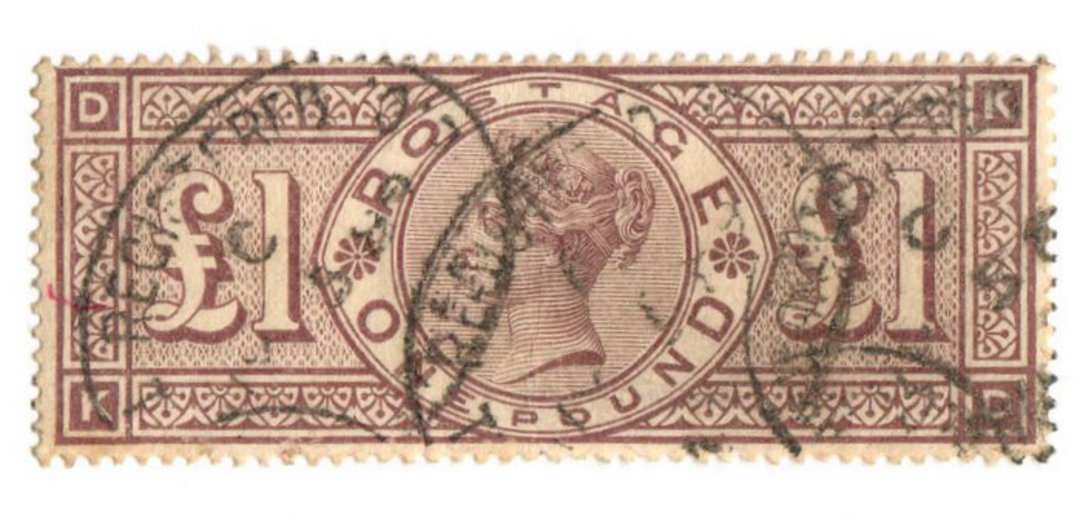 GREAT BRITAIN 1883 Victoria 1st Definitive 10/- Cobalt. Quite well centred. Good perfs. Letters ADDA. - 70317 - FU image 0