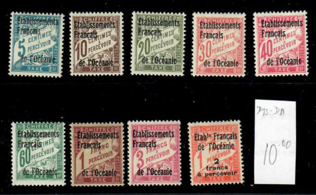 FRENCH OCEANIC SETTLEMENTS 1926 Postage Due. Set of 9. - 20100 - Mint image 0