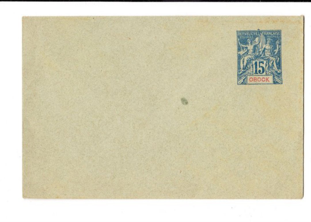 OBOCK 1892 Postal Stationery 15c Blue. Unused. - 38154 - PostalHist image 0