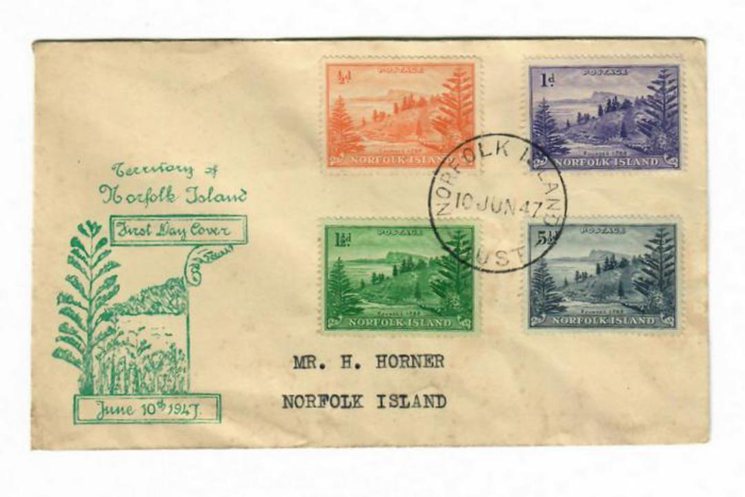 NORFOLK ISLAND 1947 Definitives. Set of 12 issued 10/6/1947 on (3)first day cover(s). - 32108 - FDC image 0
