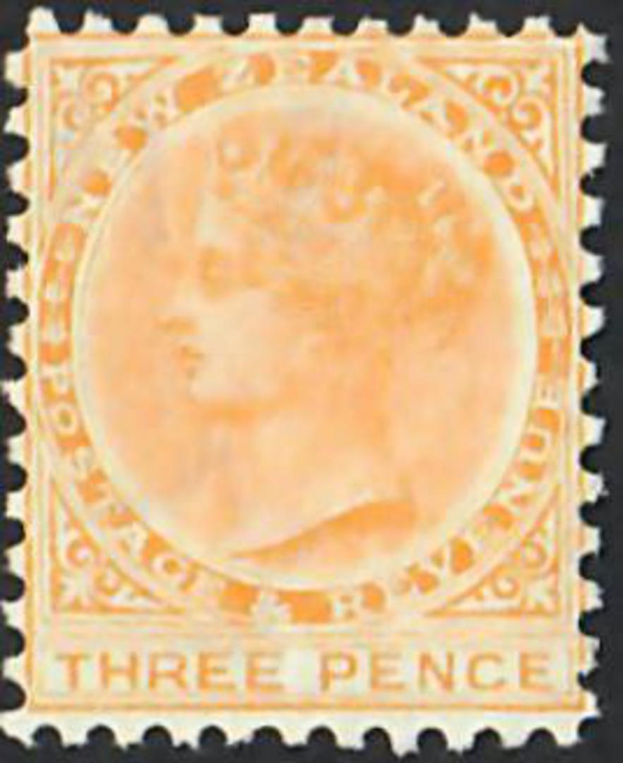 NEW ZEALAND 1882 Victoria 1st Second Sideface 3d Yellow. Perf 11. - 74826 - Mint image 0