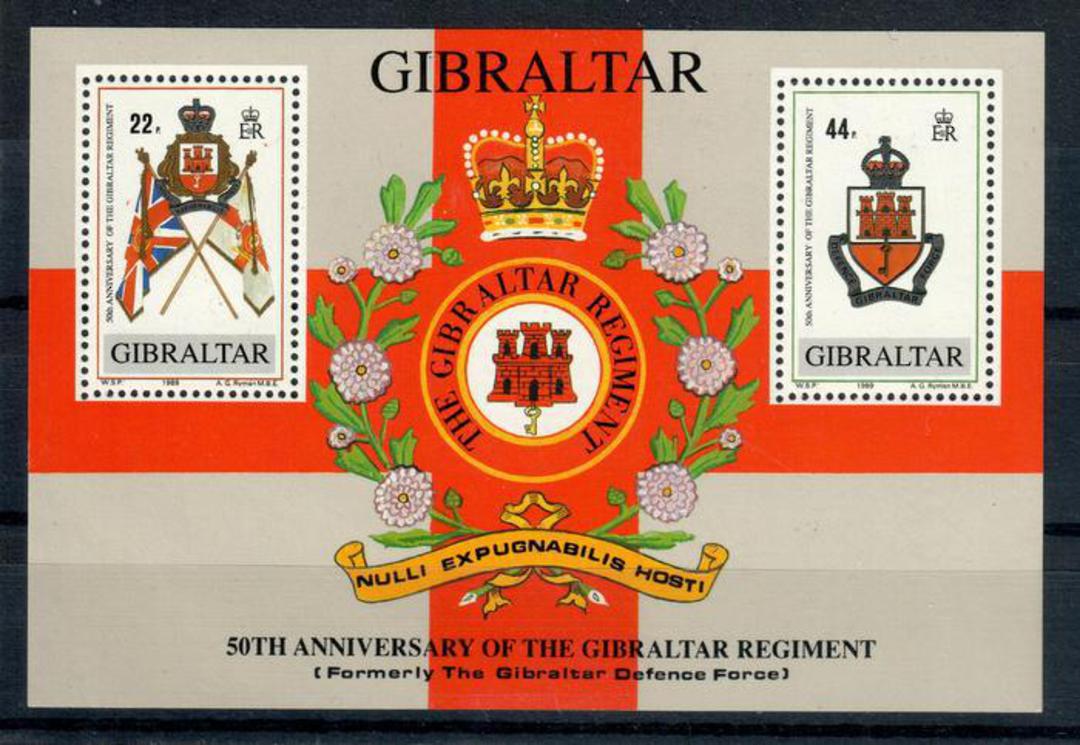 GIBRALTAR 1989 50th Anniversary of the Gibraltar Regiment. Miniature sheet. - 21266 - UHM image 0