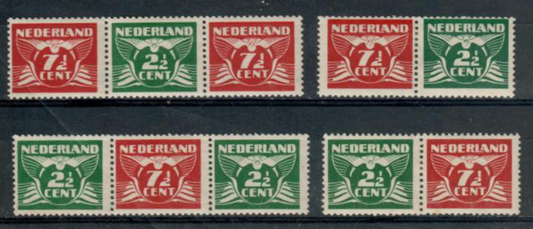 NETHERLANDS 1934 Definitives. Coil issued in 1941 2½c and 7½c se tennant in four different combinations as required for some alb image 0