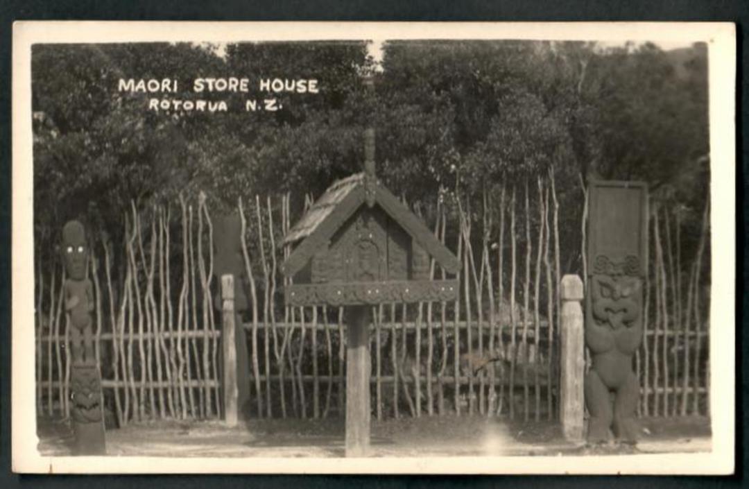 Real Photograph of Maori Store House Rotorua. - 49715 - Postcard image 0