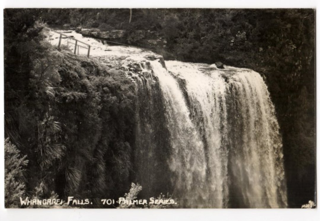 Real Photograph by T G Palmer & Son of Whangarei Falls. - 44994 - Postcard image 0