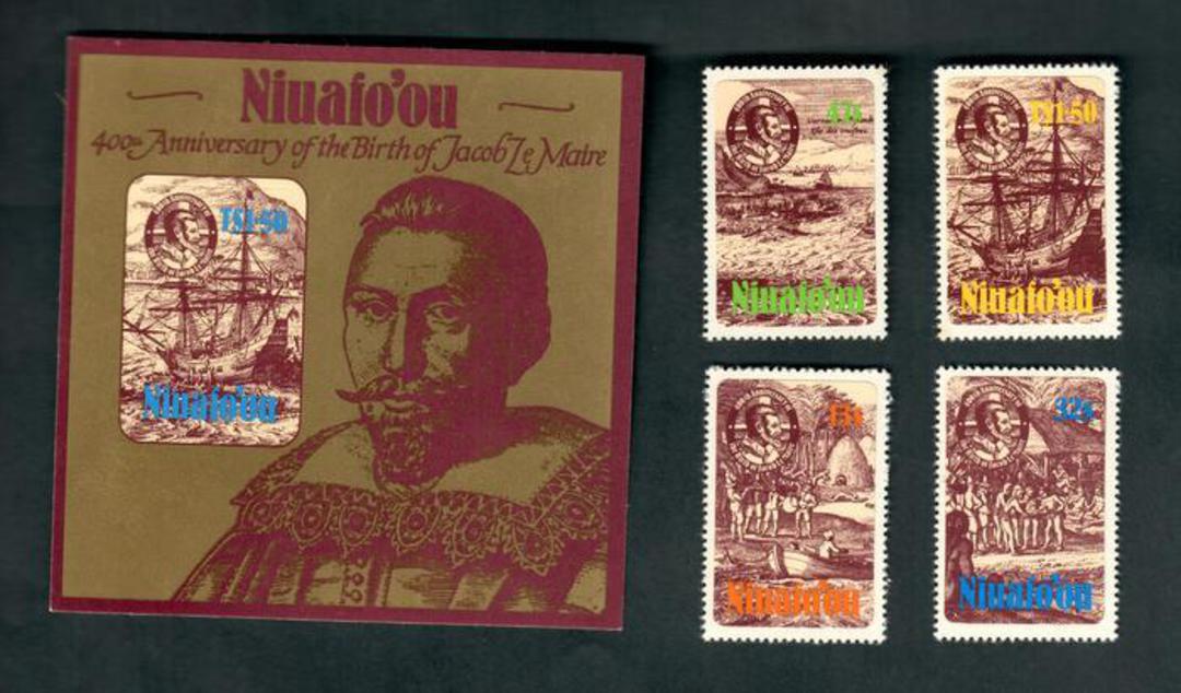 NIUAFO'OU 1985 400th Anniversary of the Birth of Jacob Letters Maire. Set of 4 and miniature sheet. - 52333 - UHM image 0