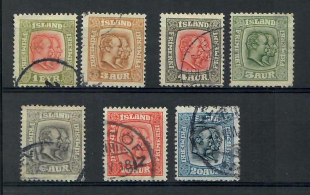 ICELAND 1915 Set of 7. Wmk crosses .The value is in the 6aur Grey which is in fine condition - 20228 - VFU image 0