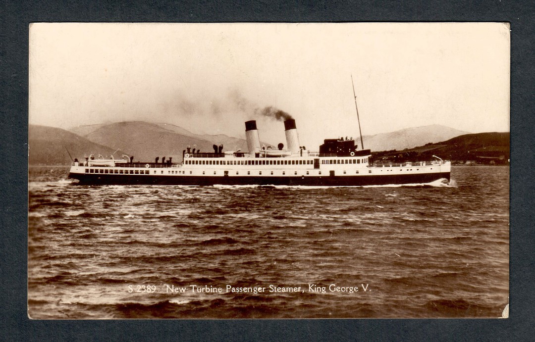Real Photograph of New Turbine Passenger Steamer King George V. - 40456 - Postcard image 0