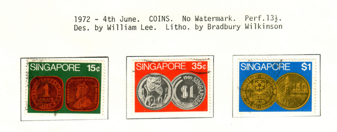 SINGAPORE 1972 Coins. Set of 3. - 59665 - VFU image 0