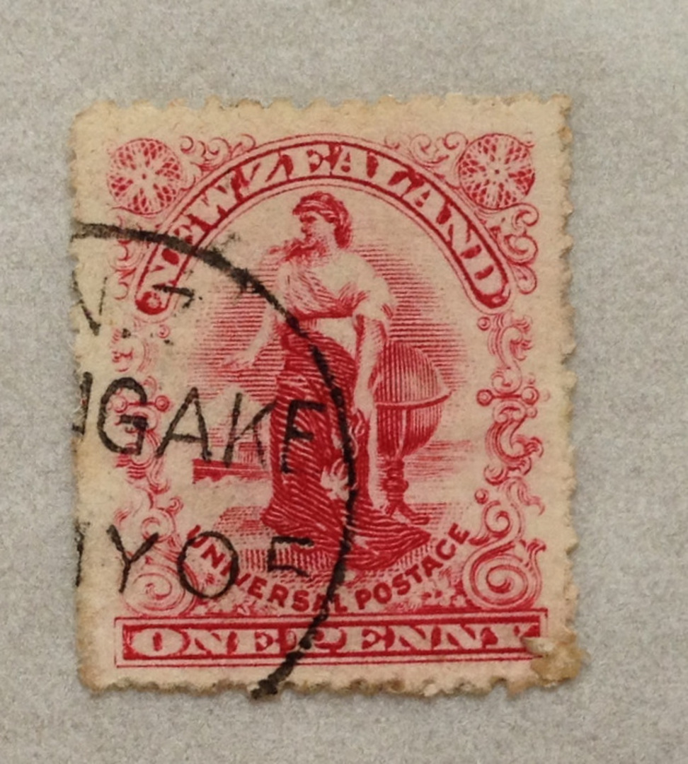 NEW ZEALAND Postmark Gisborne wainGAKE. A Class cancel on 1d Universal. - 79340 - Postmark image 0