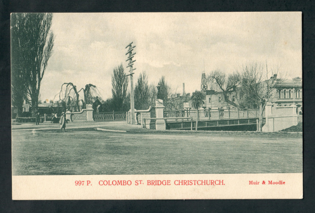 Early Undivided Postcard of Colombo Street Bridge Christchurch. - 248541 - Postcard image 0