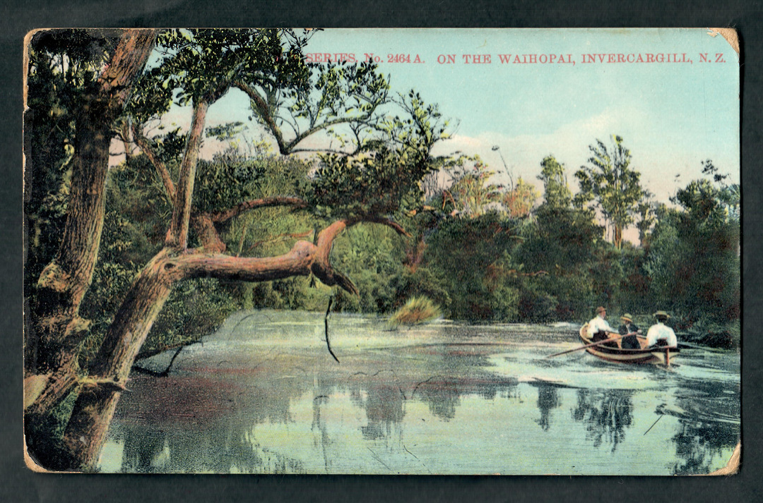 Coloured postcard. On the Waihopai Invercargill. - 49356 - Postcard image 0