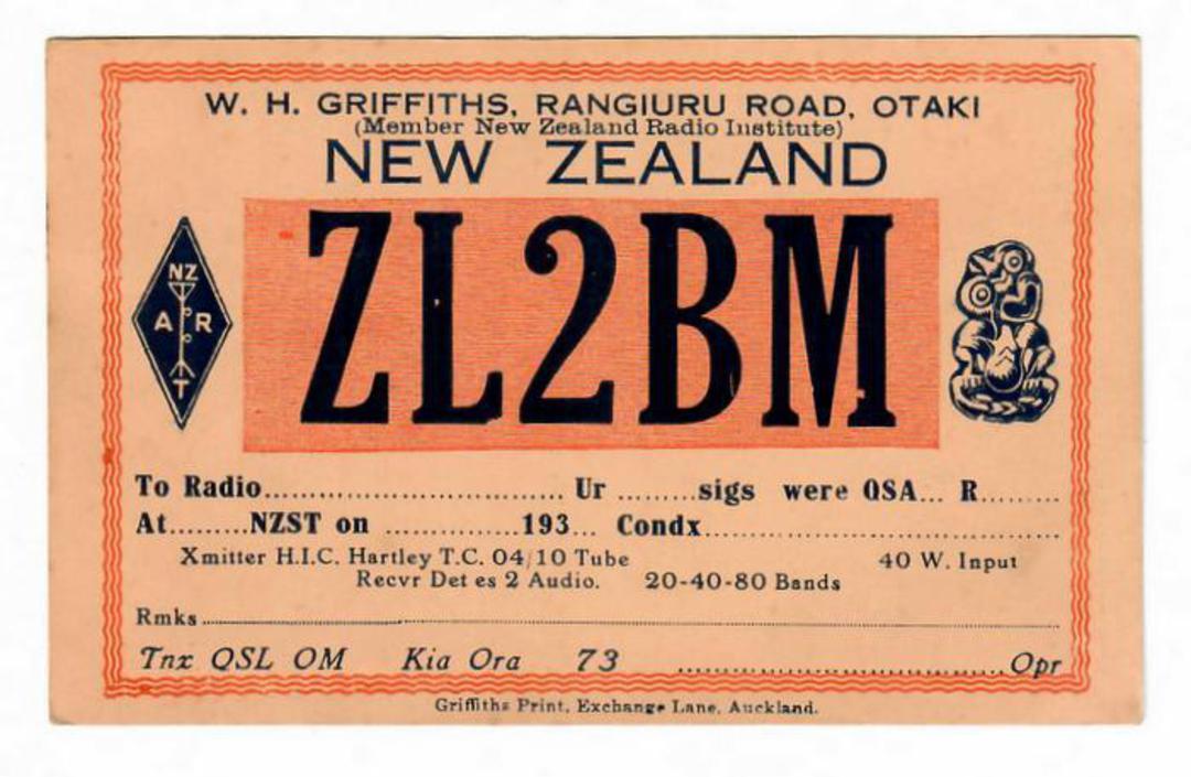 NEW ZEALAND QSL card ZL2BM. - 31137 - Postcard image 0