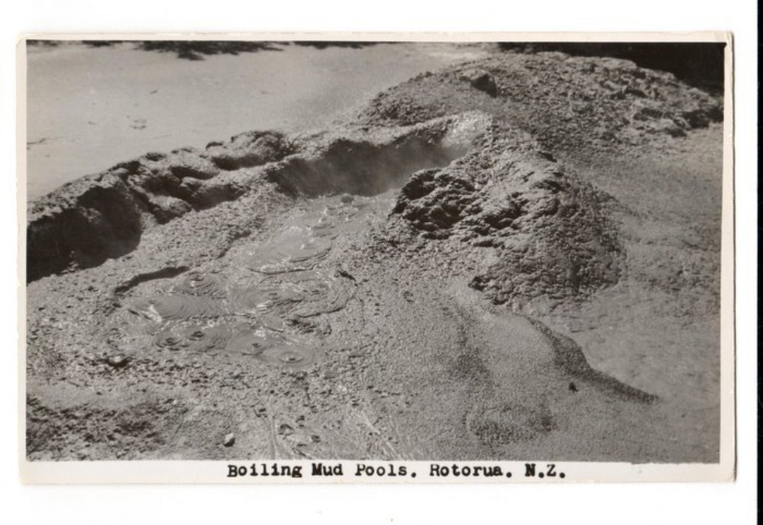 Real Photograph by N S Seaward of Boiling Mud Pools Rotorua. - 46282 - Postcard image 0