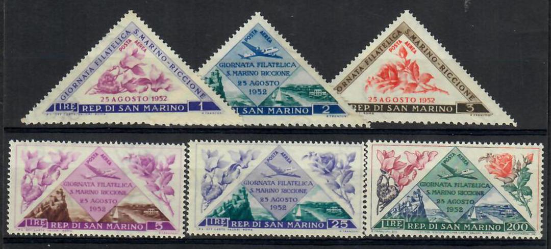 SAN MARINO 1952 International Stamp Exhibition. Set of 6. - 25486 - LHM image 0
