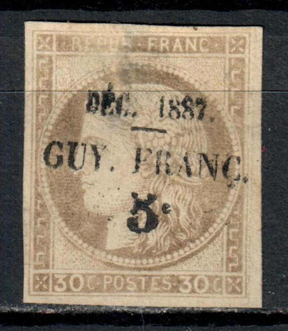 FRENCH GUIANA 1887 Surcharge 5c on 30c Drab. Not the greatest example. - 39893 - Mint image 0