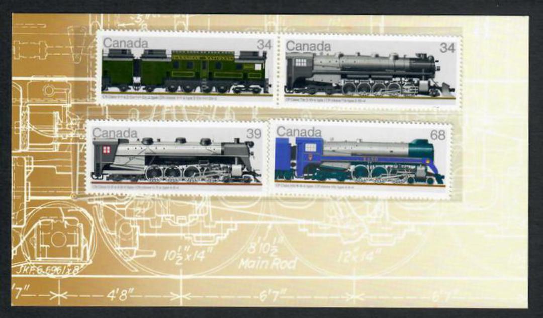CANADA 1986 Railway Locomotives 4th series. Set of 4 with part of presentation pack. - 30675 - UHM image 0