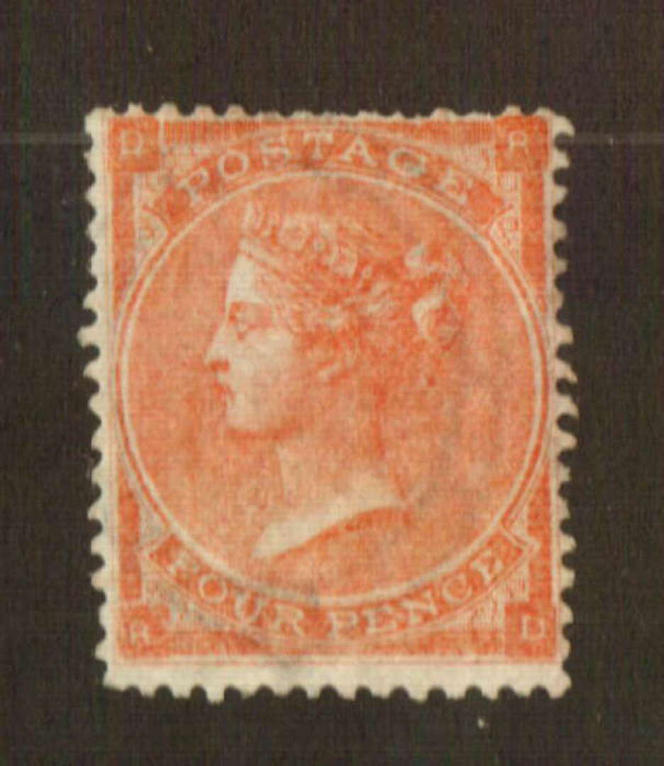 GREAT BRITAIN 1862 Victoria 1st Definitive 4d Pale Red. - 74470 - Mint image 0