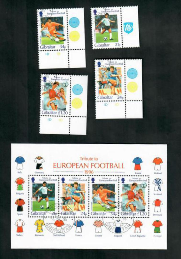 GIBRALTAR 1998 World Cup Football Championships. Set of 4 and miniature sheet. - 51138 - CTO image 0