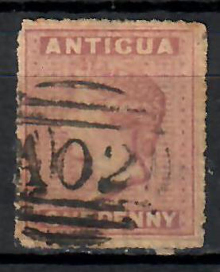 ANTIGUA 1863 1d Dull Rose. Wmk Small Star. Pmk A02. Reasonablle copy. - 70982 - Used image 0