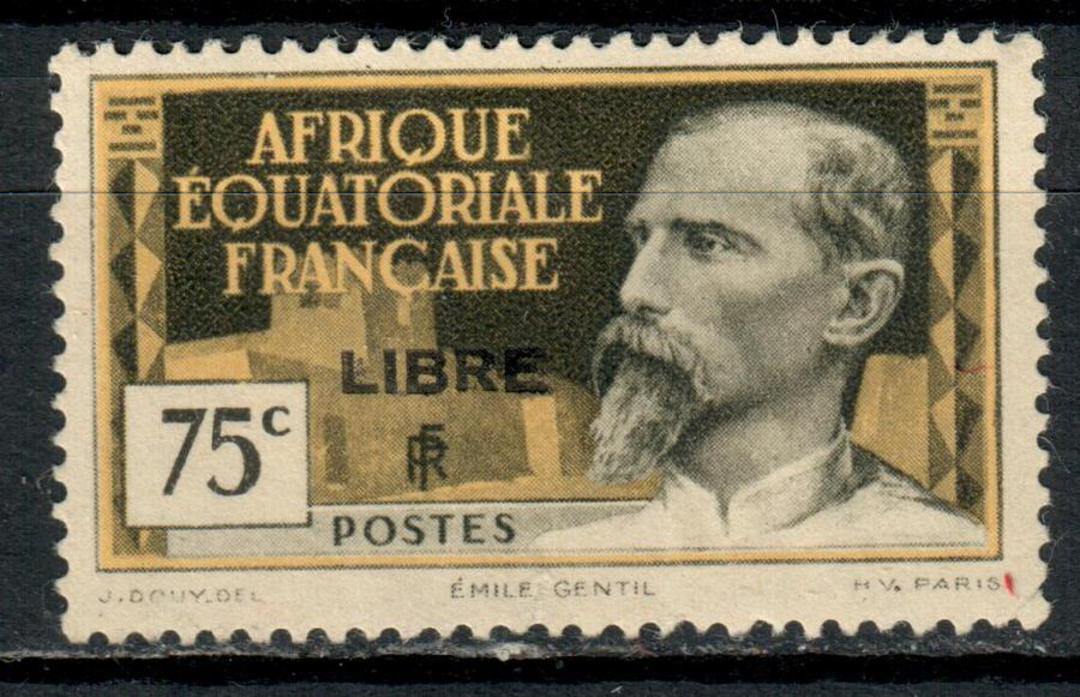 FRENCH EQUATORIAL AFRICA 1940 Adherance to General de Gaulle 75c Olive-Black and Yellow. - 75874 - LHM image 0