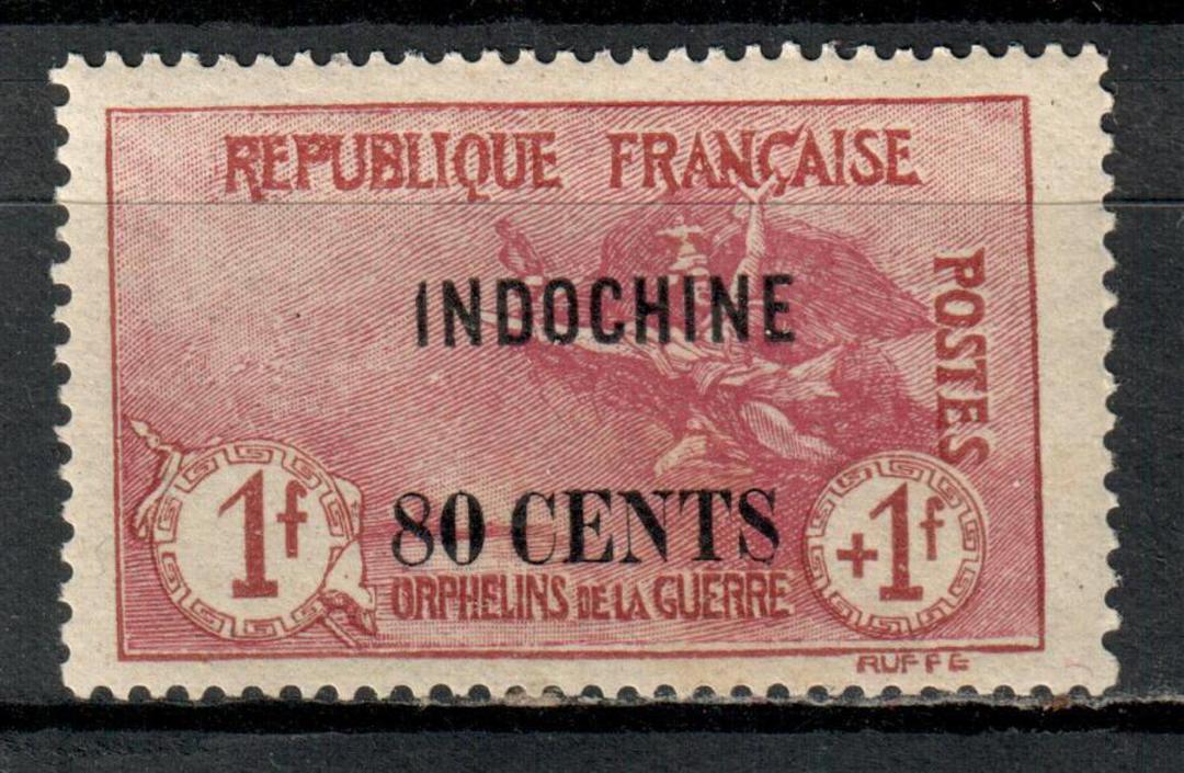 INDO-CHINA 1918 War Orphans Fund 80 cents on 1 fr Carmine. Very lightly hinged. - 73710 - LHM image 0