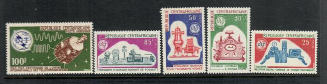 CENTRAL AFRICAN REPUBLIC 1965 Centenary of the International Telecommunications Union. Set of 5. - 52541 - LHM image 0