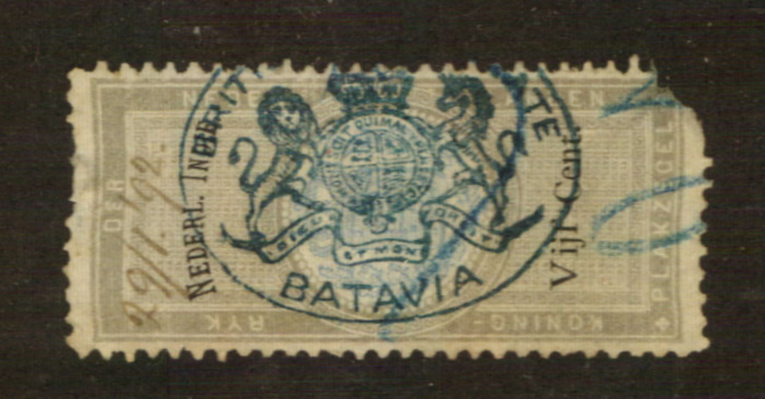 GREAT BRITAIN 1892 British Consulate Batavia overprinted on a Netherlands Indies Fiscal. A badly torn corner detracts from an ot image 0