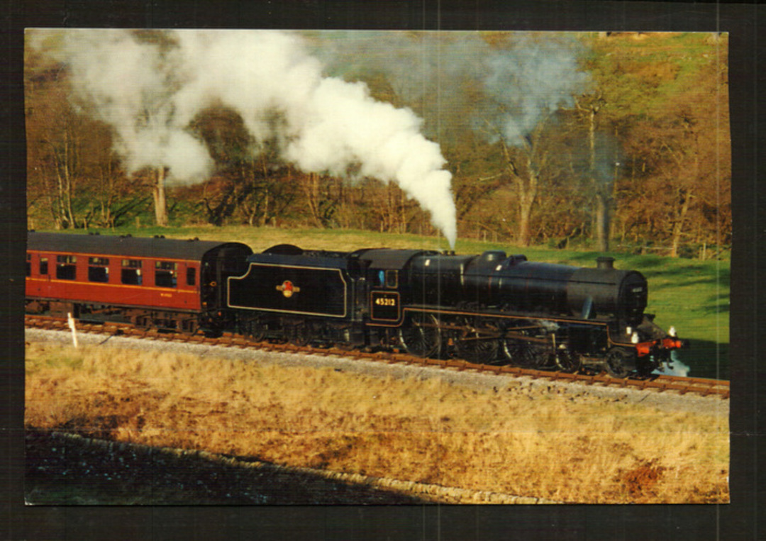 Modern Coloured Postcard of Keighley and Worth Valley Railway Black Five #45212. - 440020 - Postcard image 0