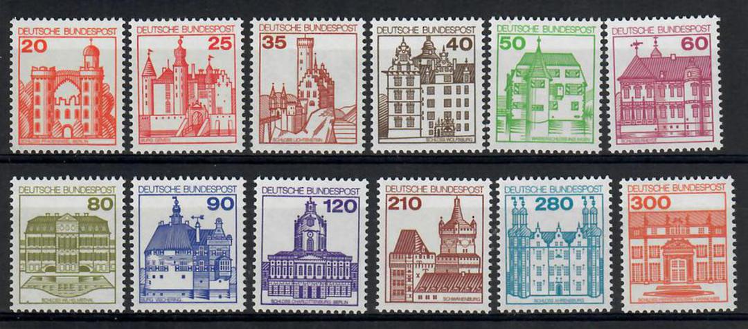 WEST GERMANY 1977 Definitives Castles. Selection of 12 values. All the issues from 1979 forward. - 22085 - UHM image 0