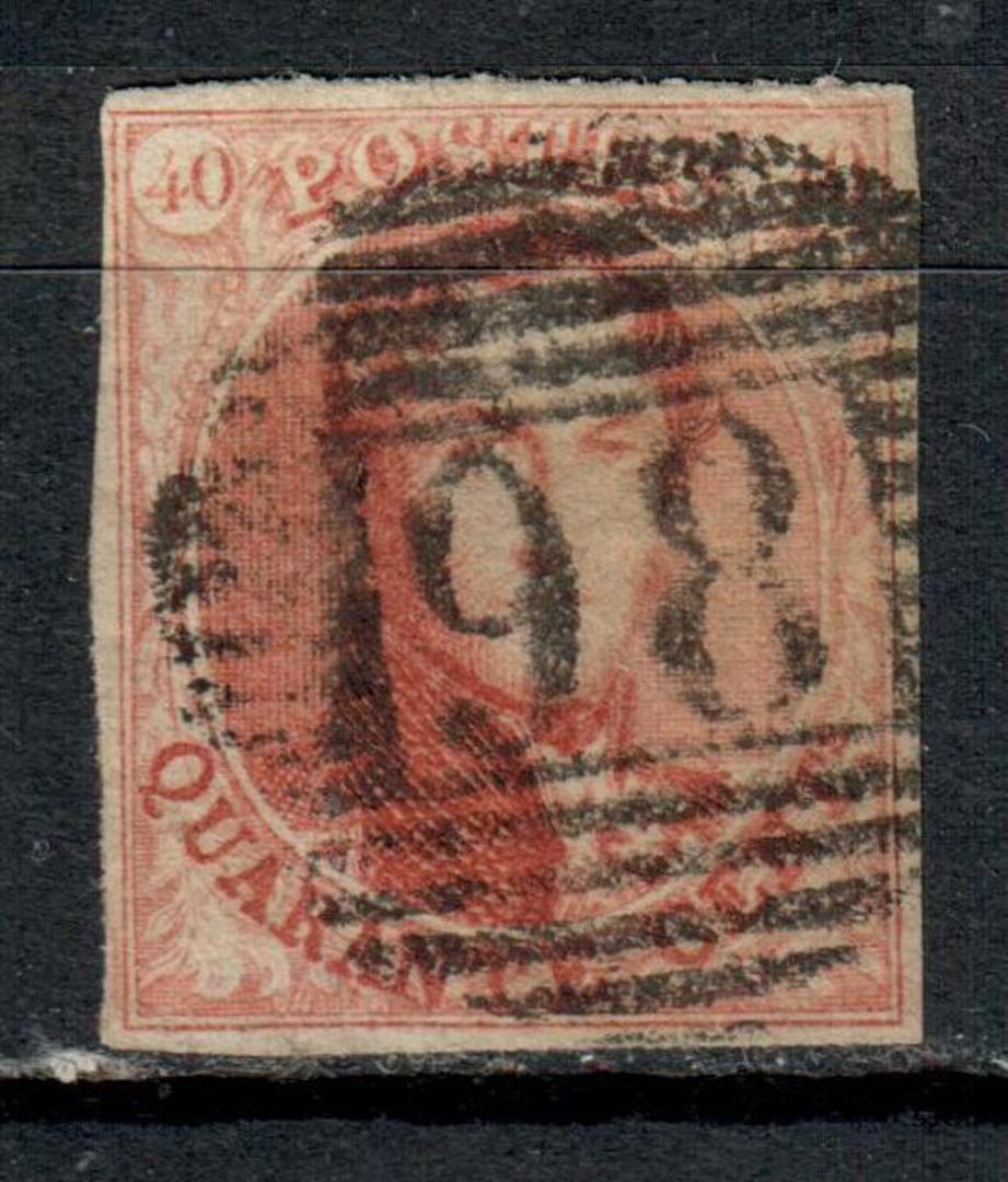 BELGIUM 1861 Definitive 40c Red. Cancel 98 PUERS. 4 margins. - 7333 - Used image 0