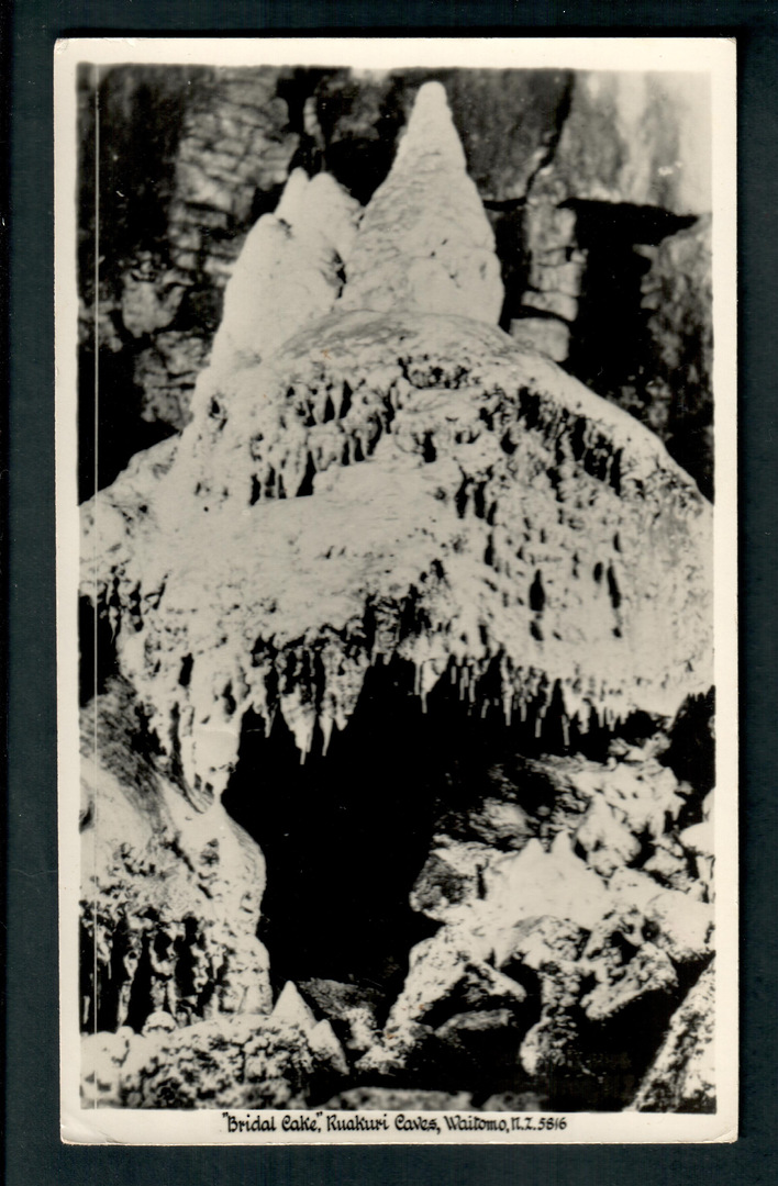 Real Photograph by Radcliffe of the Bridal Cake Ruakuri Caves Waitomo. - 46449 - Postcard image 0