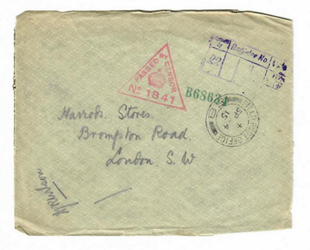 GREAT BRITAIN 1915 Cover to London. Field Post Office 58. Red Triangle Cachet Passed by Censor No. 1841. - 30290 - PostalHist image 0