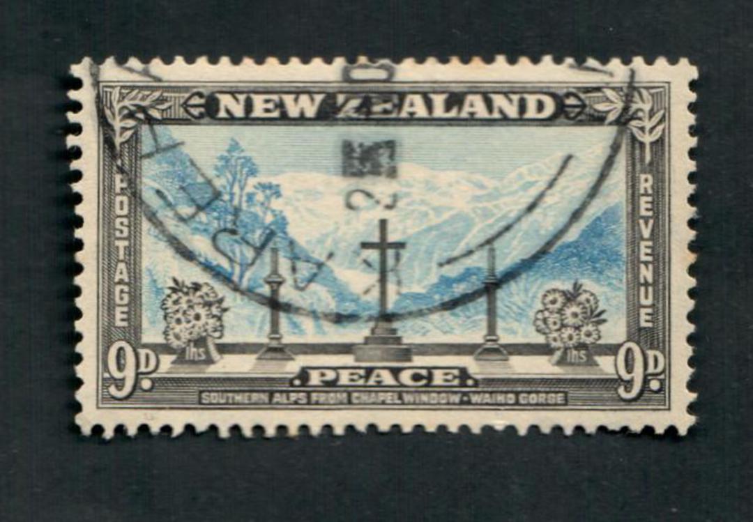 NEW ZEALAND Postmark Wellington KAREHANA BAY. Telegraph. Part strike on 9d Peace. - 79776 - Postmark image 0