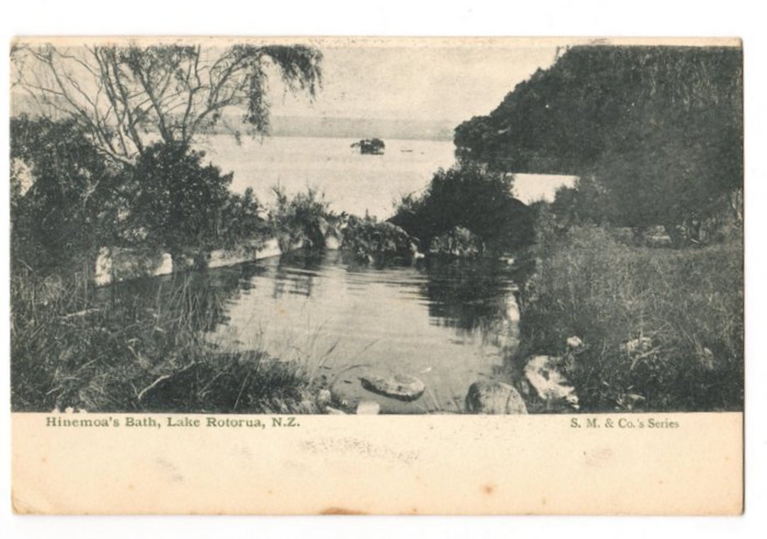 Early Undivided Postcard of Hinemoa's Bath, Lake Rotorua. - 45980 - Postcard image 0