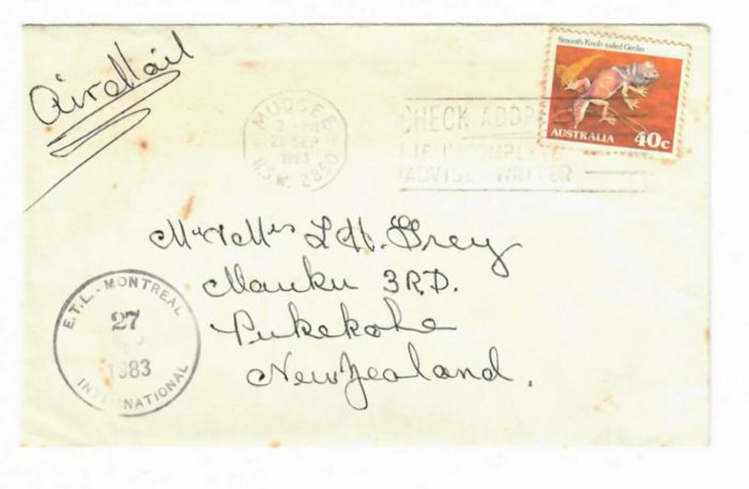 AUSTRALIA 1983 Cover to New Zealand by ETL Montreal International. - 31023 - image 0
