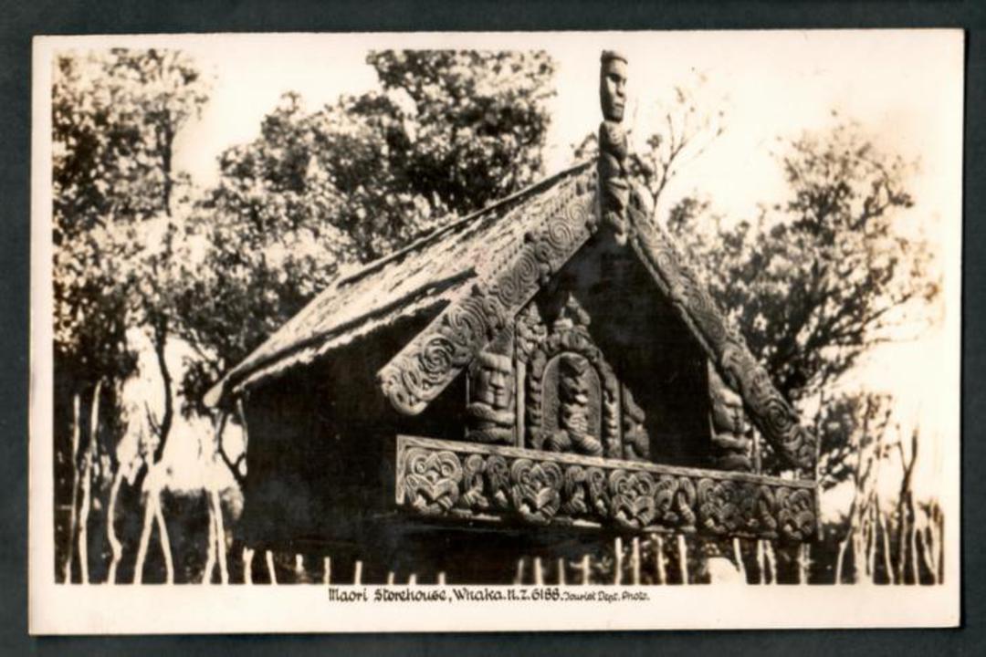 Real Photograph by A B Hurst & Son of Maori Storehouse Whakarewarewa. Adhesion on the reverse. - 49655 - Postcard image 0