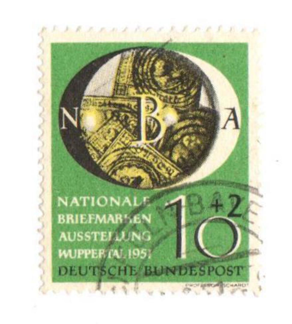 WEST GERMANY 1951 National Stamp Exhibition Wuppertal 10pf Black and Green. - 75465 - VFU image 0