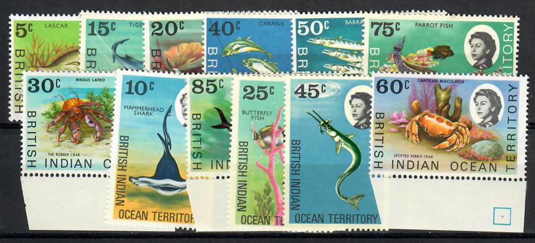 BRITISH INDIAN OCEAN TERRITORY 1968 Definitives. Set of 18. Marine Life. Plus later addition ( SG 52 ) in changed paper. - 22827 image 0