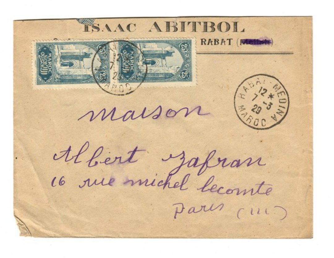FRENCH MOROCCO 1929 Letter from Rabat Medina to Paris. - 37722 - PostalHist image 0