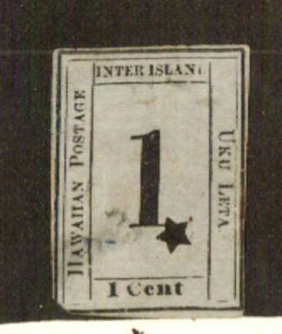 HAWAII 1860 1c Black on greyish paper. Forgery. - 73617 - Used image 0
