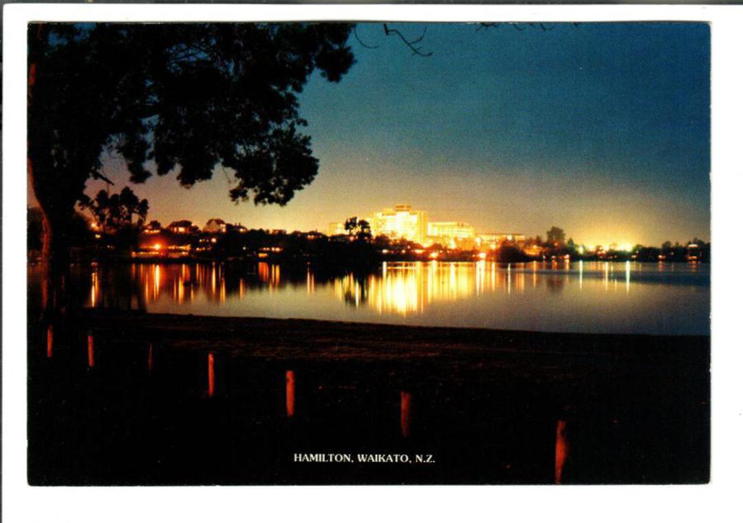 Modern Coloured postcard by PPL of Hastings of Hamilton (at night). - 445702 - Postcard image 0