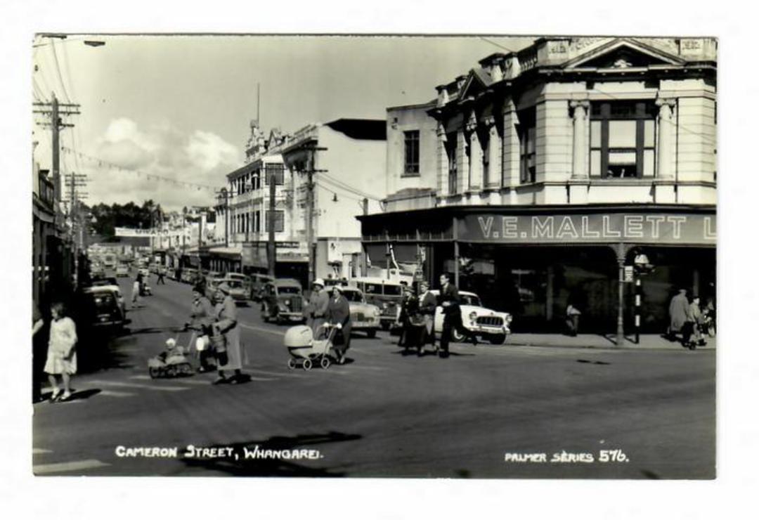 Real Photograph by T G Palmer & Son of Cameron Street Whangarei. Superb street scene. - 44880 - Postcard image 0