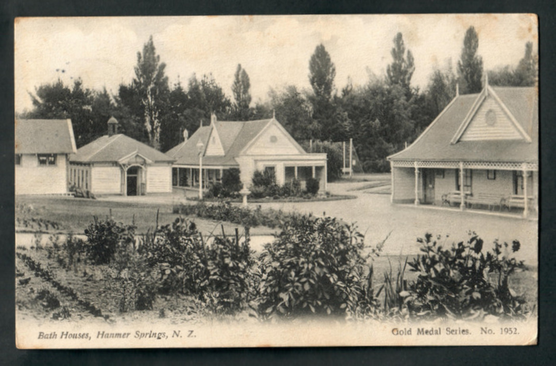 NEW ZEALAND Postmark Christchurch on postcard of Bath Houses Hanmer Springs. - 48273 - Postcard image 0