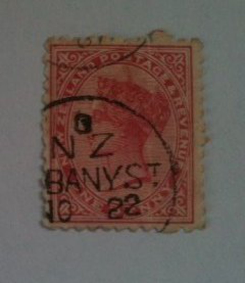 NEW ZEALAND Postmark Dunedin ALBANY STREET. A Class cancel on 1d Second Sideface. - 79313 - Postmark image 0
