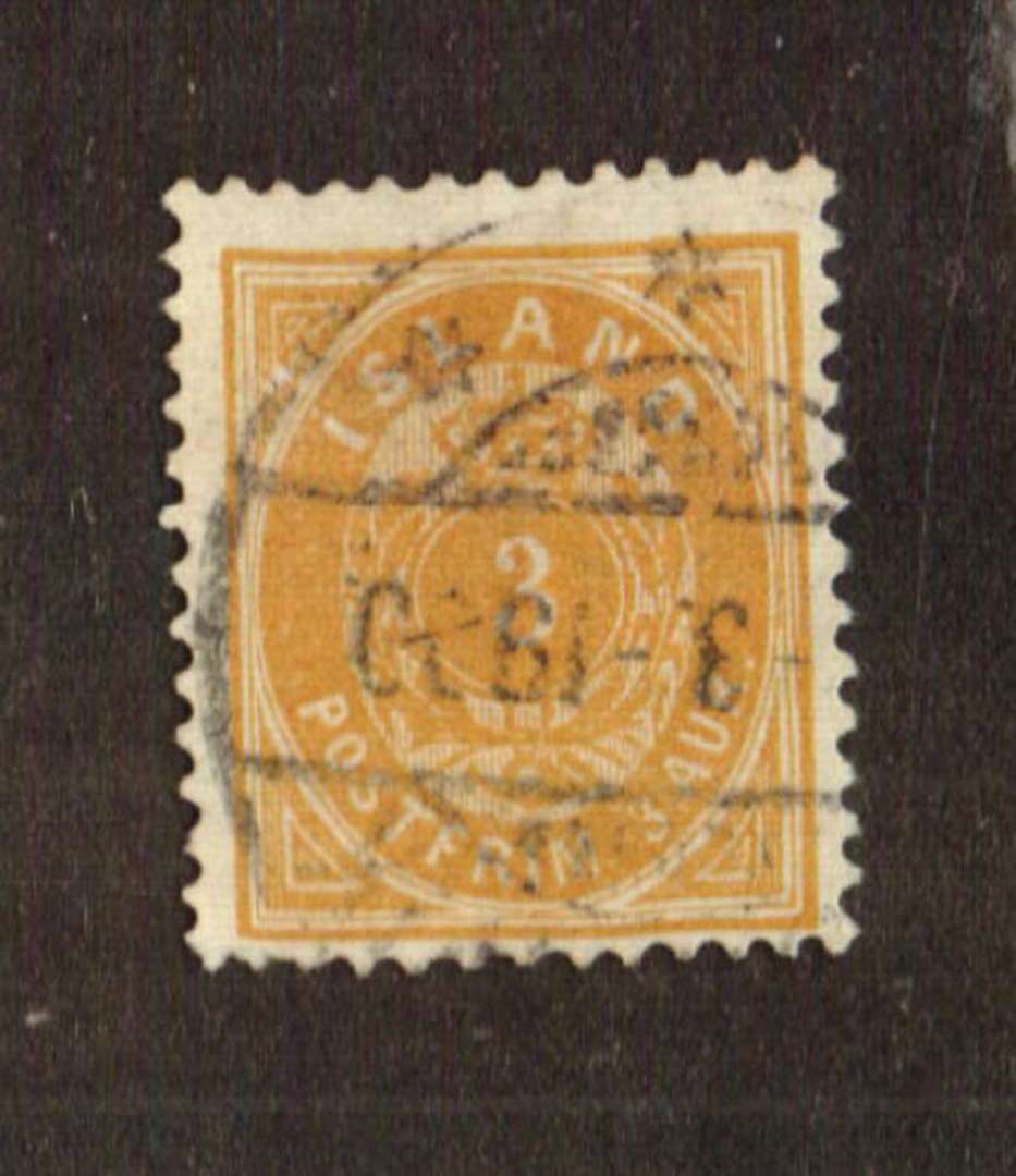 ICELAND 1897 3 Aurar orange. Perf 12.3/4. Good perfs. - 71435 - VFU image 0