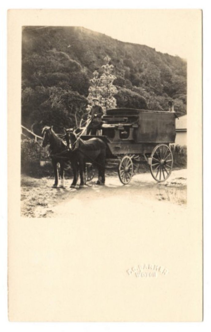 Real Photograph by F G Barker of Delivery Wagon Wellington. - 69994 - Postcard image 0